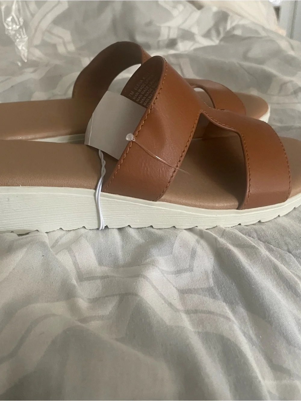 Kensie Tan Double-Strap Slide Sandals